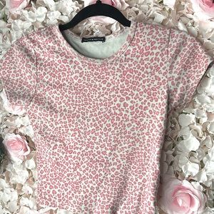 brandy rare pink cheetah print baby tee